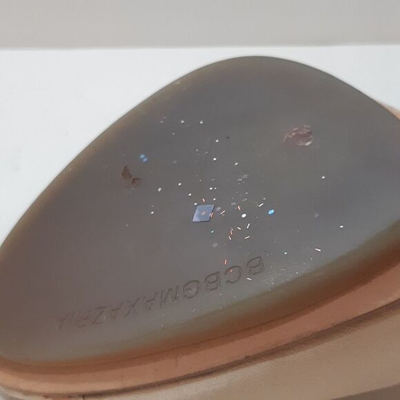 Like New BCBGMaxAzria Jewelled Creamy Satin Gold Heels - Picture 5 of 16